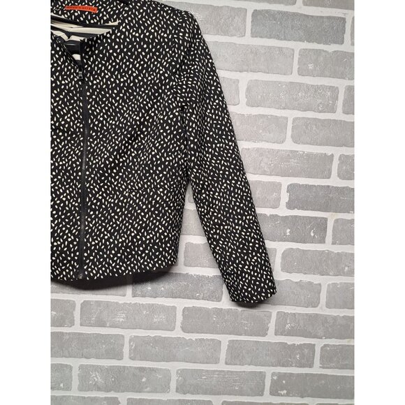 Alice & Olivia Womens Chettah Print White and Black Crop Jacket Size Small - Picture 5 of 9